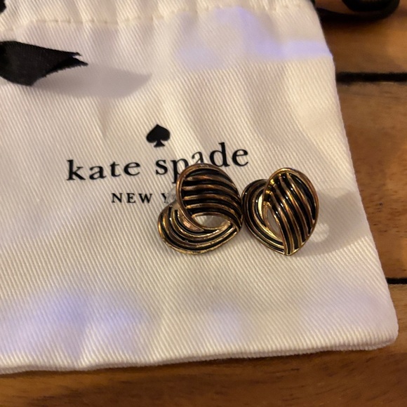 Kate Spade Gold and Black Love Heart Earrings - Picture 5 of 5